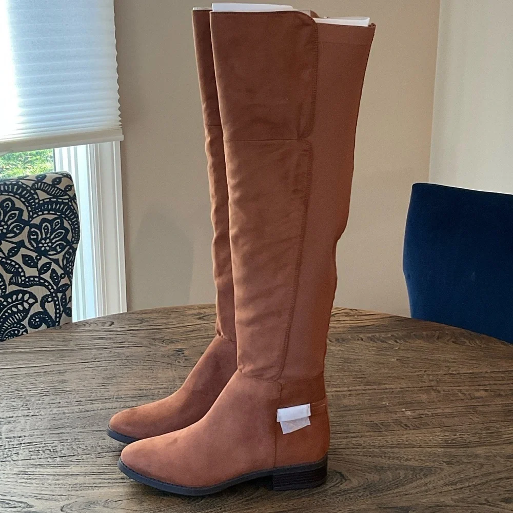 Elegant Tan Over the Knee Women's Boots